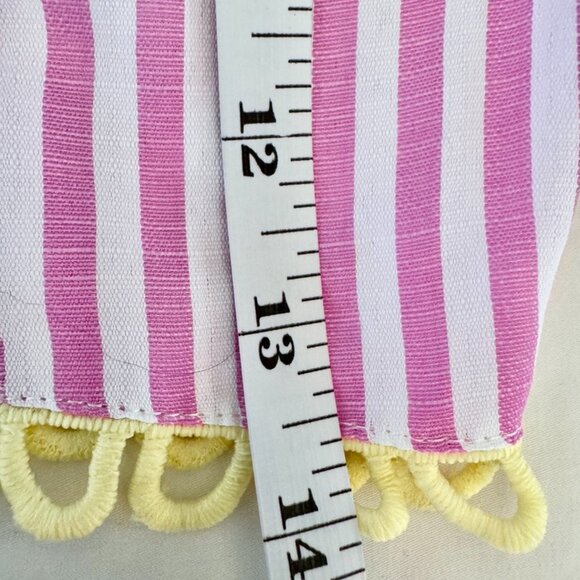Pink and White Striped w Yellow Trim Flounce Tie Top and Maxi Skirt Set - Picture 12 of 15